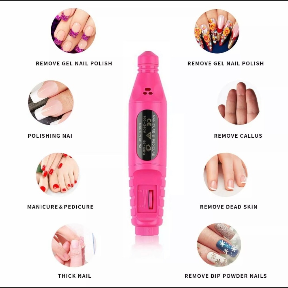 Manicure Electric Nail File Pink - Picture 5 of 9